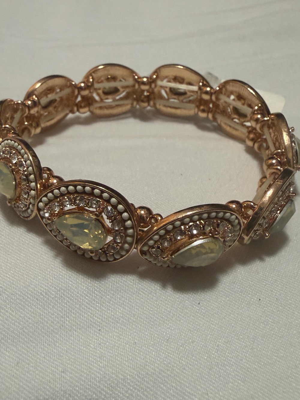 Rose Gold Crystal Teardrop Stretch Bracelet - NWT!